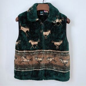 Vintage Mazmania Native Horse Sherpa Fleece Vest